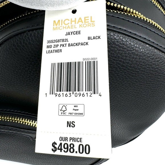 Michael Kors Medium Jaycee Backpack Black/Gold - Picture 12 of 12